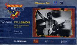 Ticket from the 2002 tour : concert in Lucca (Italy)