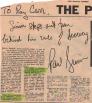 New Musical Express December 25, 1971 with a handwritten notice to the interviewer Roy Carr from one of the greatest imaginative talents of 20th century. Hopefully 21th too.