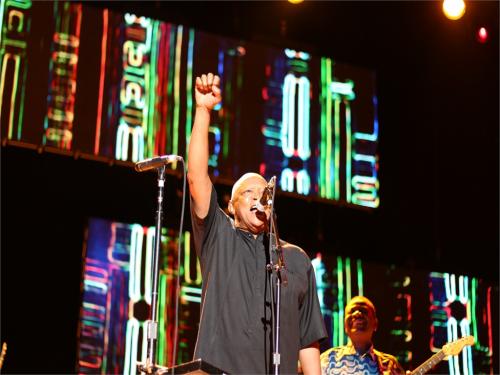 Hugh Masekela performing at Ziggodome Amsterdam. Picture taken by my friend Susi.