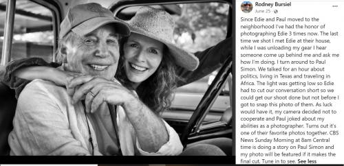 Paul and Edie - Photo by rodney Bursiel - May 2022