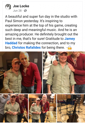 From his FB profile, Paul in the studio with Joe Locke, June 2024.