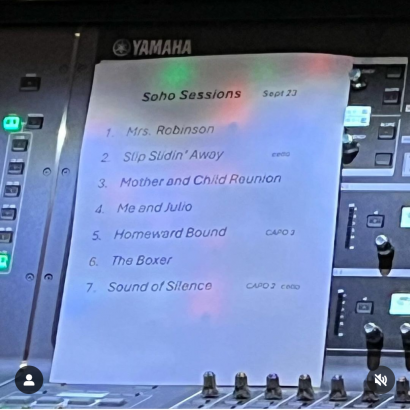 Setlist of Paul Simons Show he played at a special event in Soho New York for supporting the SICHL project of hearing loos, on Sep 23, 2024