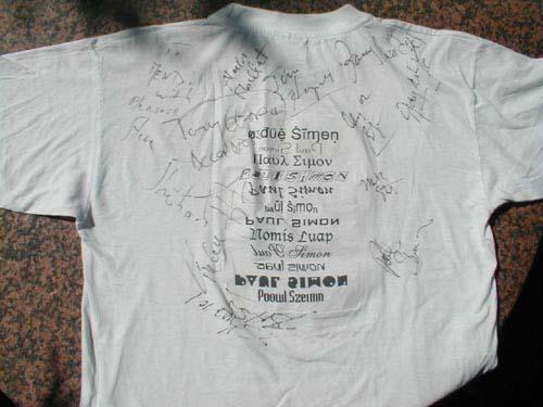 Mandy's T-shirt signed<br> by Paul and the band
